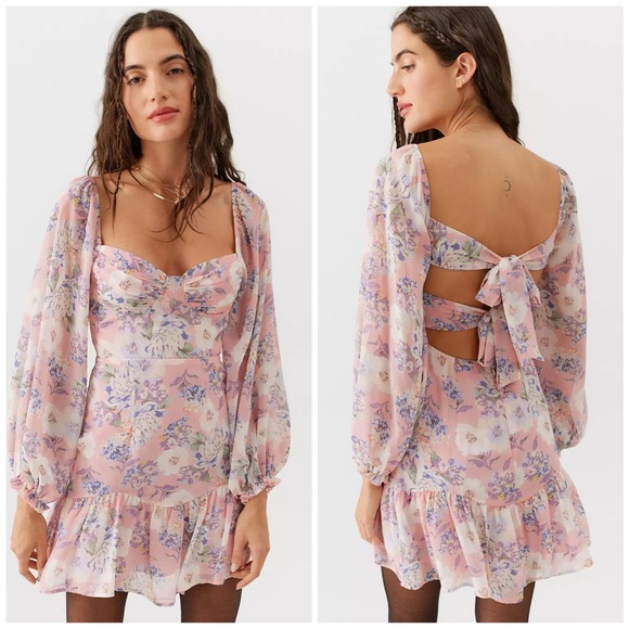 Urban Outfitters Dresses & Skirts - NWT Urban Outfitters x Love Triangle Cutout Mini Dress Sz M – Pastel Floral Mini